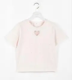 evelyn ハート透かしロゴTシャツ ピンク