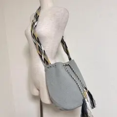 美品 CHILA BAGS チラバッグス 巾着 バケツショルダーバッグ グレー