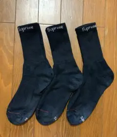 Supreme ソックス ブラック 3足組 黒