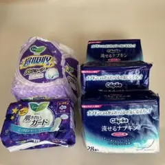 Cepee セペ　流せるナプキン28コ入3袋　ロリエ安心ショーツ4枚　多い夜用のサムネイル
