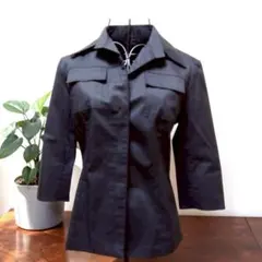 美品【LAUTREAMONT】サファリシャツ ジャケット 黒　日本製 サイズ3