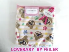 《 FEILER》LOVERARY　 ハローテディ　巾着ポーチ　ロゴシール付き