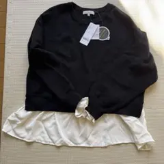 GLOBAL WORK M レイヤードニットセーター