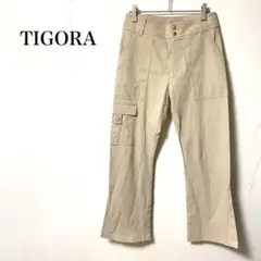 ティゴラ　パンツ　Ｓ　カーゴ　ベージュ　綿　7号　ポケット多め　ストレッチ　無地のサムネイル