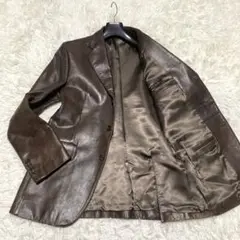 希少✨美品　ポールスミス　コレクション　山羊革　レザージャケット　L ブラウン