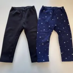UNIQLO baby ベビー用パンツセット 星柄 無地90 裏起毛