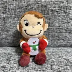 おさるのジョージ ぬいぐるみ マスコット 雪だるま