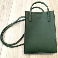 ギ*ム様 ✨ダークグリーン レザー スマホショルダーバッグ