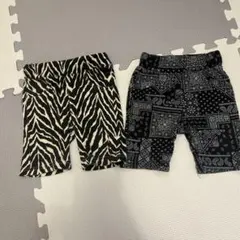 RRmoment ハーフパンツ 2枚セット ゼブラ ペイズリー 100cm