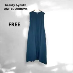 beauty &youth リネンレーヨンノースリーブロングワンピース　FREE