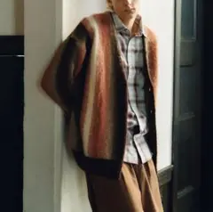 niko and... ストライプ柄Vネックカーディガン 2024AW L