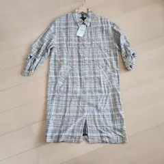 ZARA BASIC チェック柄ロングシャツ XS 新品