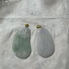 翡翠 羽型 ペンダント ゴールド留め具