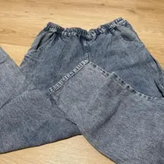ウエストゴム ダークブルーデニムパンツ