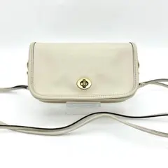 COACH コーチ ショルダーバッグ レザー ターンロック 白 17994