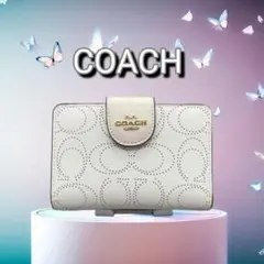 COACH コーチ 二つ折り財布 Wallet チョーク ウォレット ホワイト白