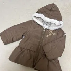 フード付きブラウンアウター 90cm 中綿　ダウン