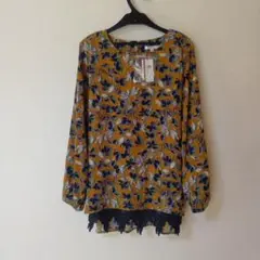 新品【Hush Puppies】総柄 花柄 プルオーバーブラウス チュニック　М