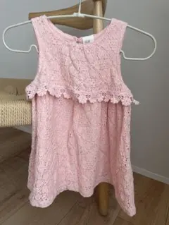 H&M ピンク レース ワンピース 74/80