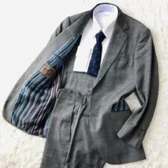 エトロ【ETRO】スーツ セットアップ サイズ44 グレー ストライプ裏地　背抜