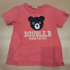 110【ミキハウス】DOUBLE.B クマプリント Tシャツ 赤