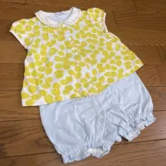 【美品】familiar 70サイズ 半袖ロンパース