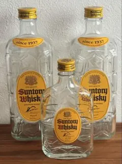サントリー 角瓶 空き瓶 大小3本セット 700ml 180ml 工作インテリア