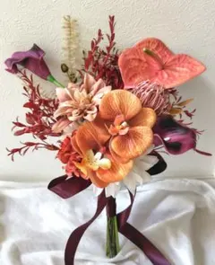 No.2870クラッチブーケ ブートニア アーティフィシャルフラワーテラコッタ