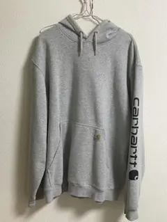 【美品】Carhartt グレー パーカー フード付き