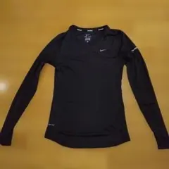 ランニングシャツ ナイキ マイラー ロングスリーブ レディースS　ブラック