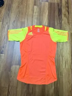 adidas 超軽量半袖シャツ 蛍光オレンジ/ライムグリーン　メンズＭ
