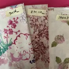 花柄　トワルドジュイ柄プリント生地セット 3枚C