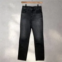 【ユニクロ】22(56 cm)/ストレートパンツ/ダークグレー/デニム