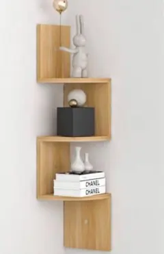 【美品】ナチュラルウッド コーナーシェルフ 80cm