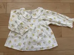 しまむらベビー　花柄オフホワイト長袖シャツ 90cm
