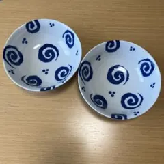 たち吉　渦巻き模様 染付 大皿（深鉢）2枚
