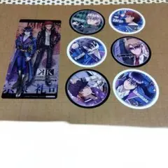 K　アニメイトカフェクリアしおり　周防＆宗像　他お菓子についていたシール6枚。