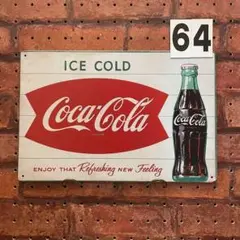Coca-Cola コカコーラ 《64》レトロ ブリキ 看板