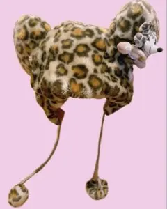 TDR ファンキャップ　耳付きファンキャップ　ミニー　レオパード柄　ボンボン付