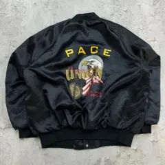 90s USA製　King Louie　ヴィンテージスタジャン　古着　ブラックL