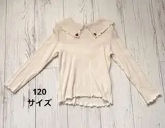 コトリ　ハート刺繍 襟付き リブ長袖カットソー　120