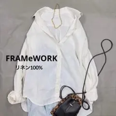 美品】FRAMeWORK フレンチリネンドロストシャツ ホワイト2025SS - メルカリ