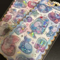 【早い者勝ち】 正規品 キラキラウォーターインシール ペンギン ねこ 2枚セット