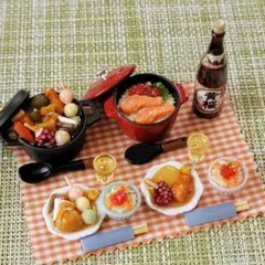 ミニチュアフード おでんと鮭といくらの炊き込み御飯のセット