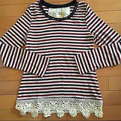 新品未使用★ビジュー付きボーダーカットソー
