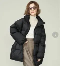 ＜conte＞リバーシブルダウンジャケット ダウンジ ヤケット コート ブラック