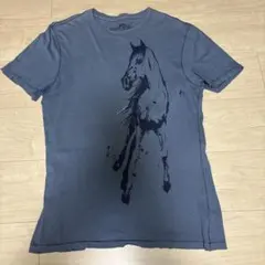 BANANA REPUBLIC ホースプリント Tシャツ M ブルーグレー系　馬のサムネイル