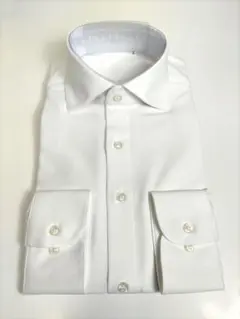 ノーアイロンシャツ M39-84 新品 ワイドカラー ストレッチ ニットシャツ