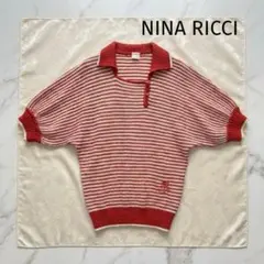 NINA RICCI サマーニット ポロシャツ ボーダー イタリア製　S〜M相当のサムネイル