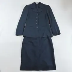 ローラアシュレイ スーツ 上下 ウール100% 濃紺 5号7号 卒業式 入学式